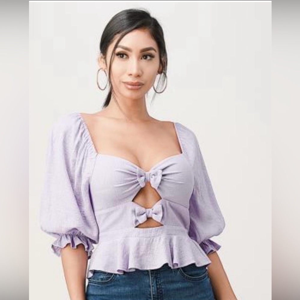 Purple Double Bow Shirt